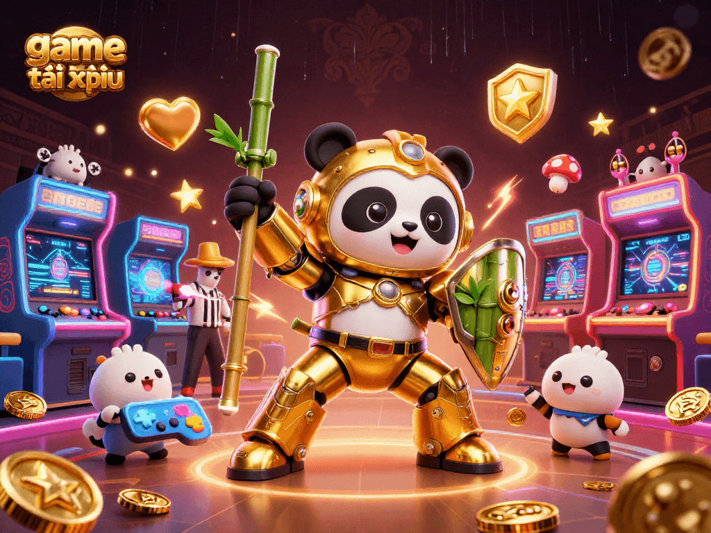 Experience game tài xỉu excitement with our vibrant 3D scene of animated characters and gambling elements