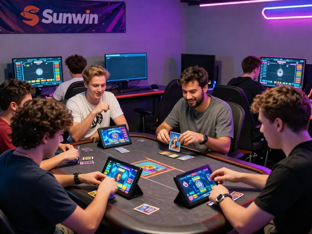 Players enjoying games at Sunwint4.com in a vibrant online gaming atmosphere.