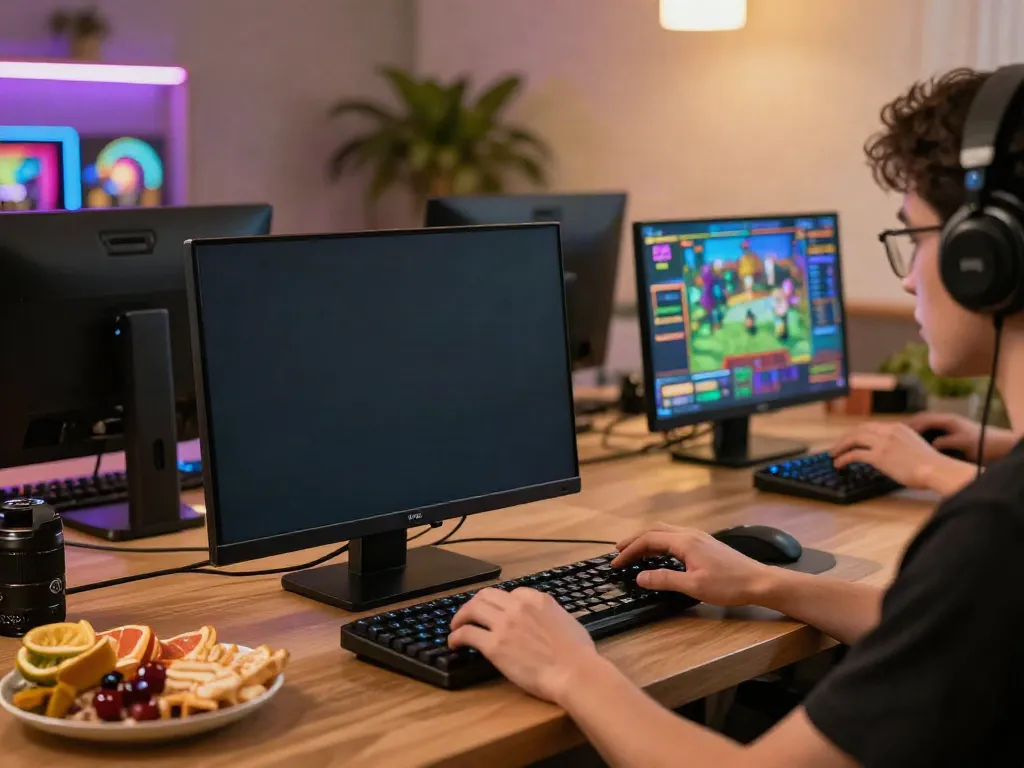 Engaging gaming scene showcasing slot88 gameplay on a laptop with vibrant visuals.