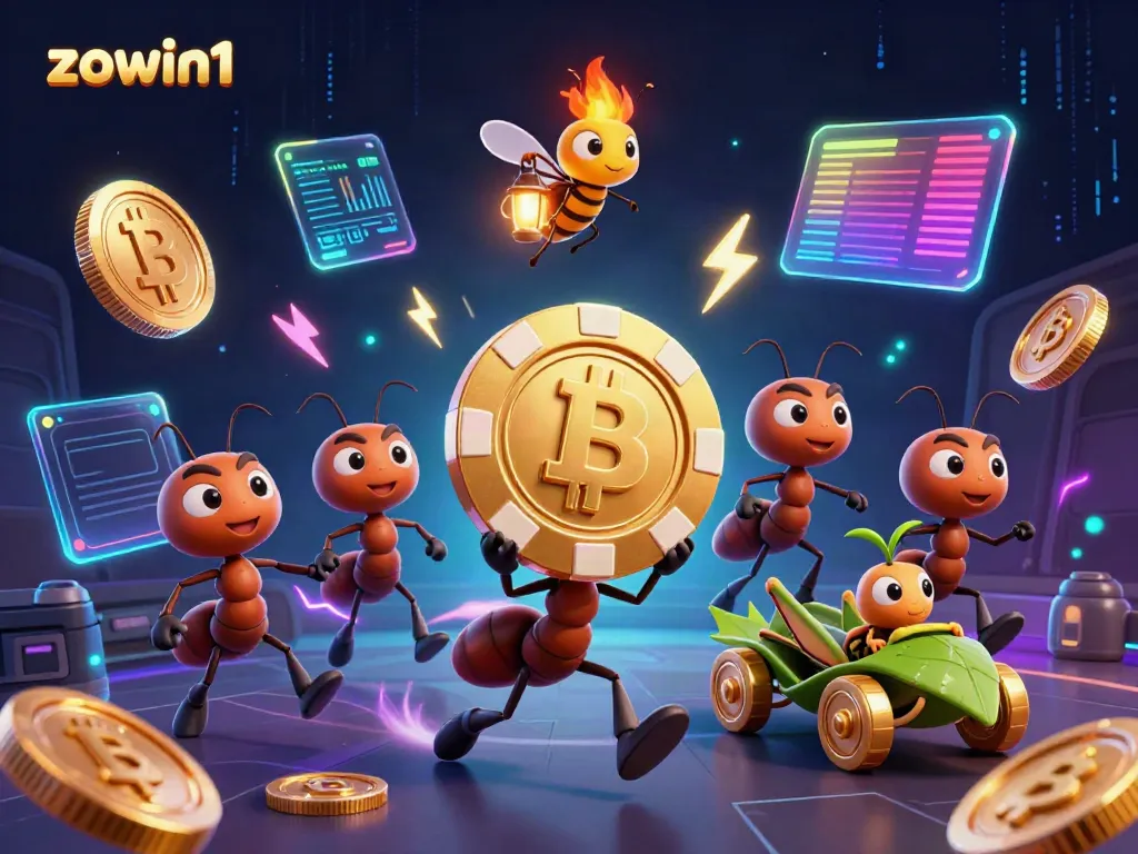 Embrace the thrill of gameplay with zowin1 as ants execute a heist in this vibrant casino scene.