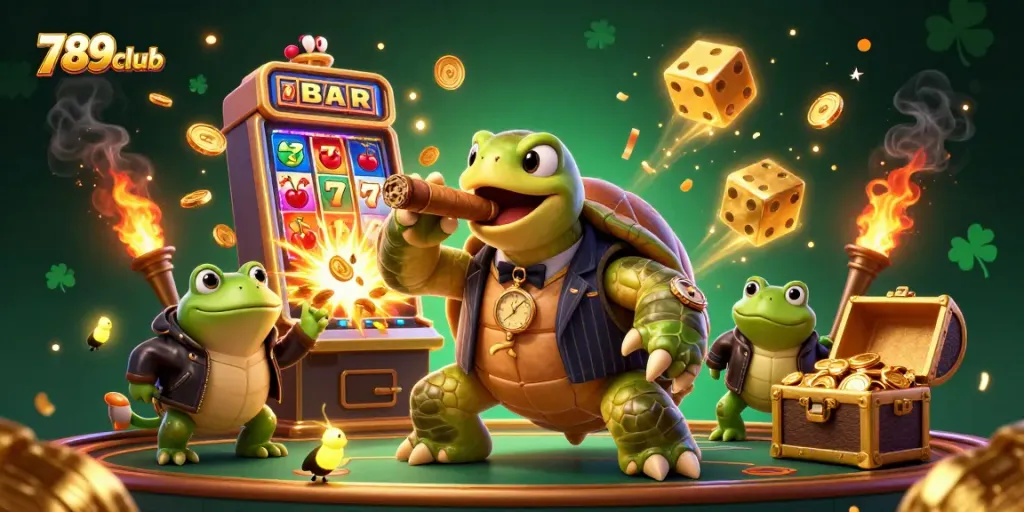 Experience thrilling jackpots and excitement with 789club's vibrant casino scene featuring animated characters.