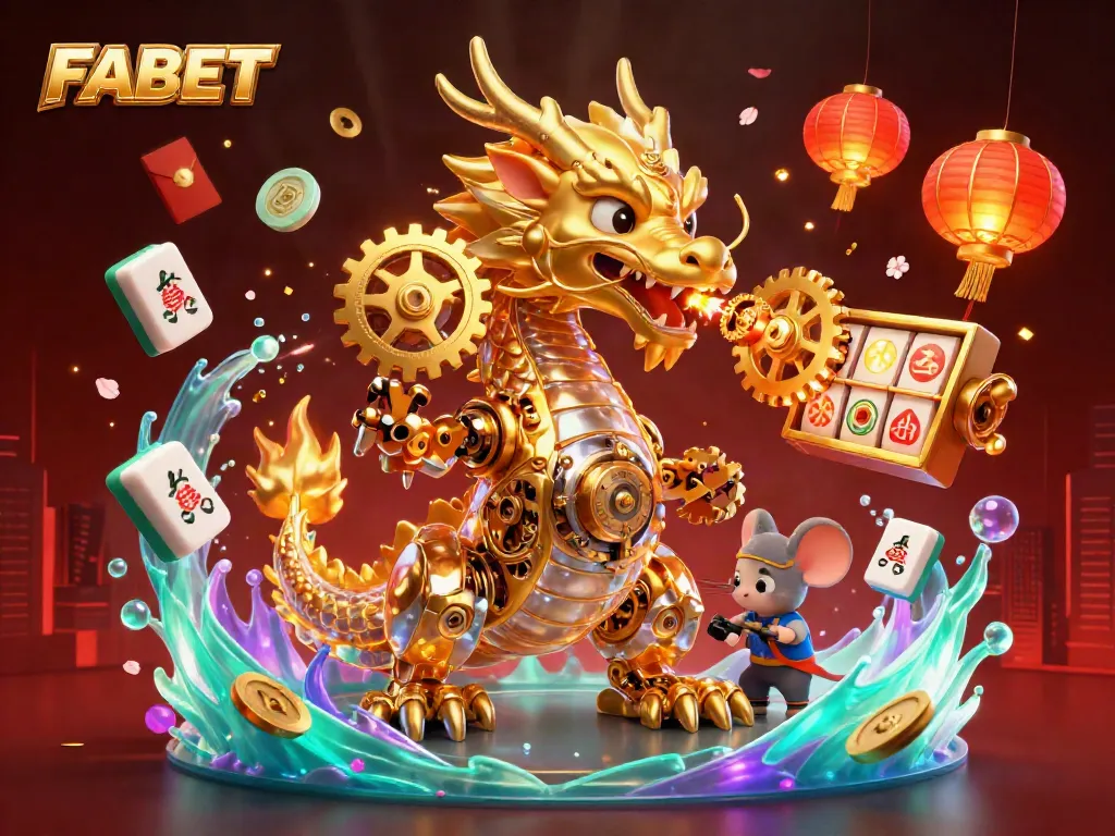 FABET reveals winning strategies with engaging casino elements in a vibrant illustration.