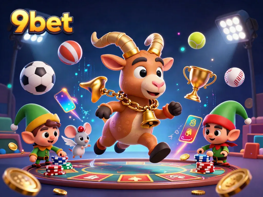 Engage in thrilling gaming with 9bet's dynamic casino elements featuring Krampus and festive characters.