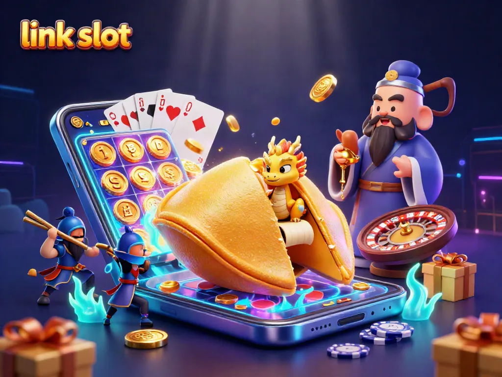 Engage in link slot gaming excitement with 3D characters and animated casino elements.