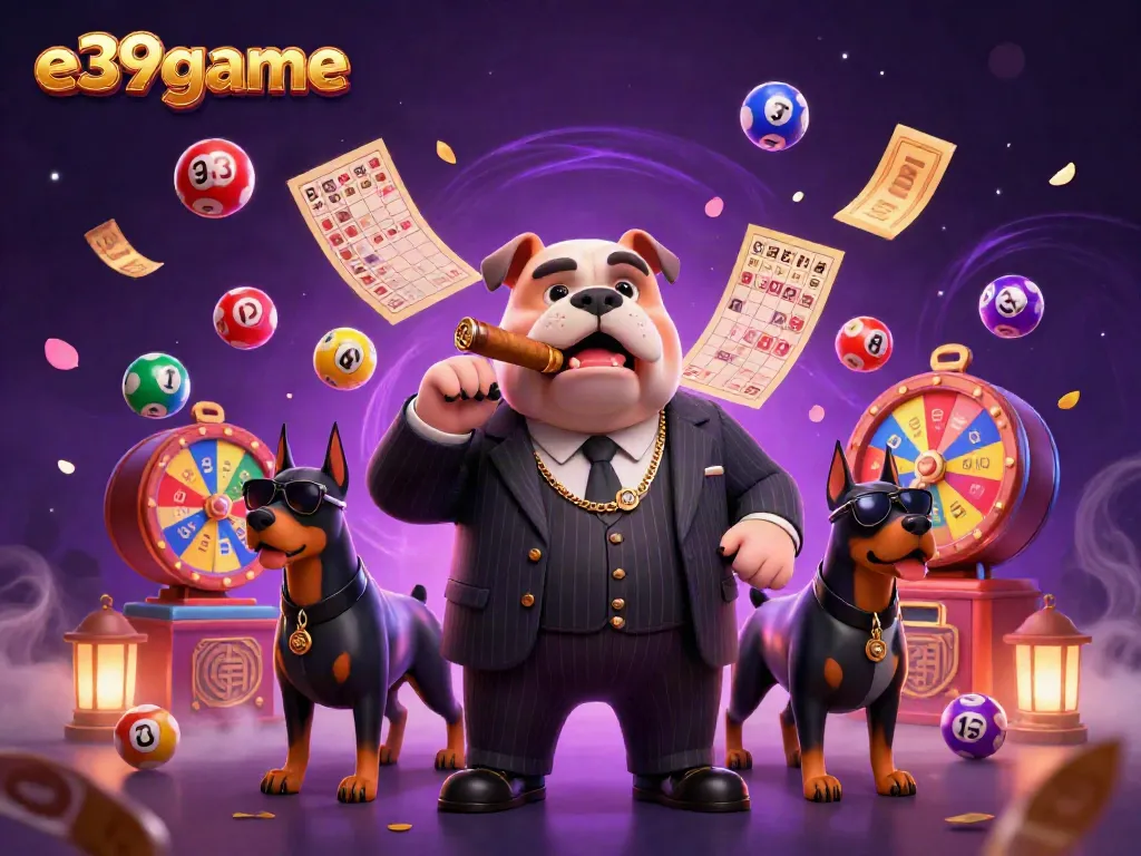 Experience the thrill of e39game with a vibrant casino scene featuring a mafia boss and dynamic game elements.