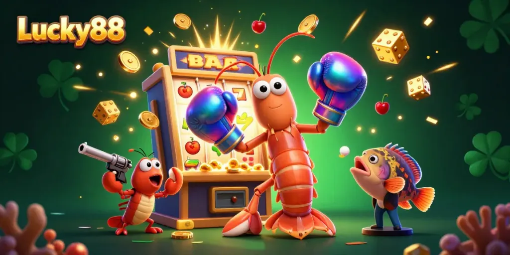Engage in the vibrant world of Lucky88's casino experience with dynamic characters and exciting game elements.