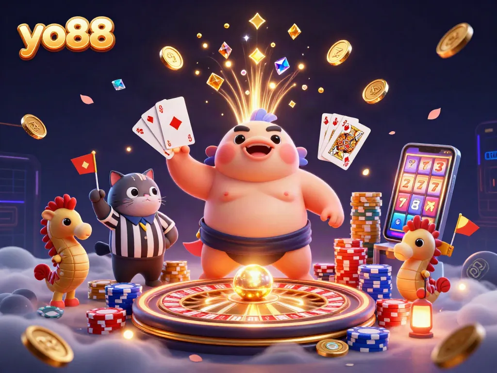 Spin and win at yo88 while experiencing a vibrant underwater casino adventure with colorful characters.