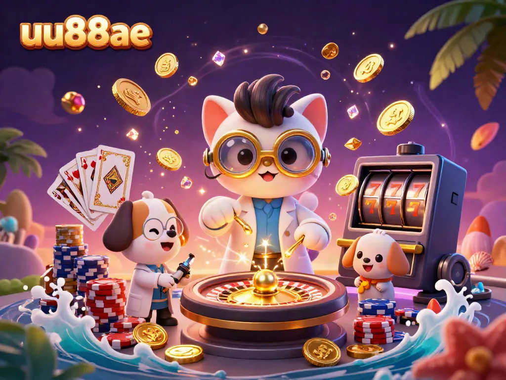 Experience thrilling games and promotions at uu88ae in a vibrant casino atmosphere with fun characters.