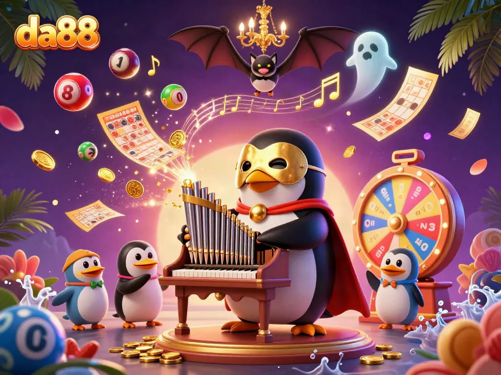 Experience thrilling wins at da88 with the vibrant 3D illustration capturing dynamic casino activities.