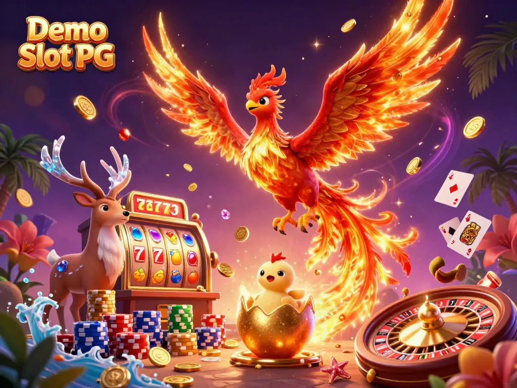 Experience Demo Slot PG with vibrant characters and rich casino elements in a dynamic scene.