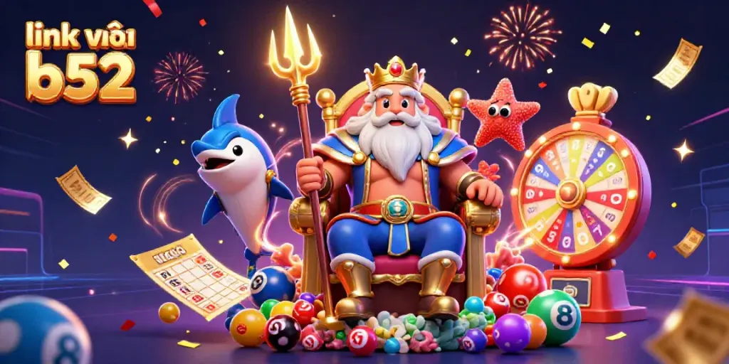 Play exciting games at link vào b52 with vibrant elements like lottery balls and prize wheels.