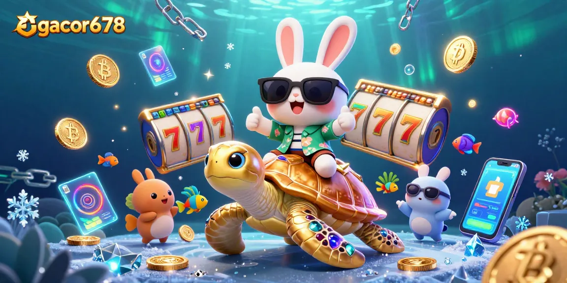 Join the fun at gacor678 with a lucky rabbit and golden sea turtle in a vibrant casino adventure.