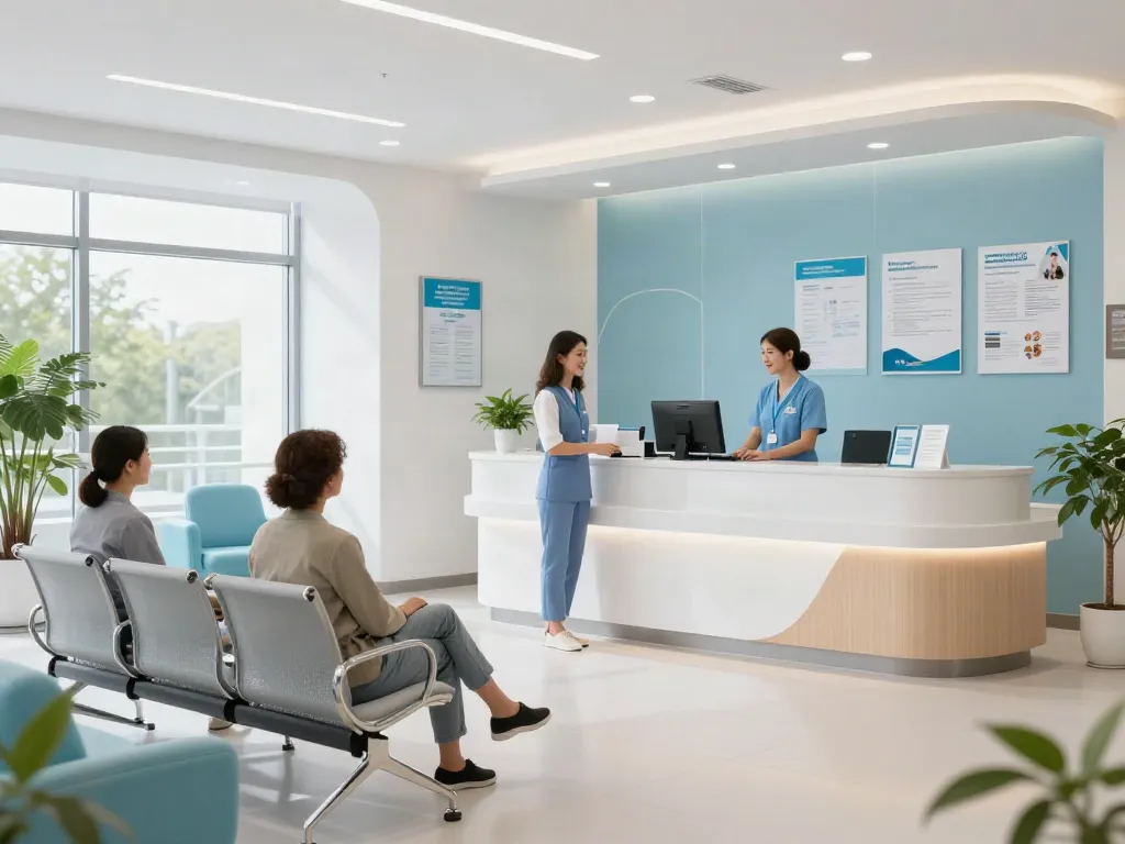 Link slot in a modern healthcare setting, featuring compassionate doctor consultation and patient care at a health clinic.