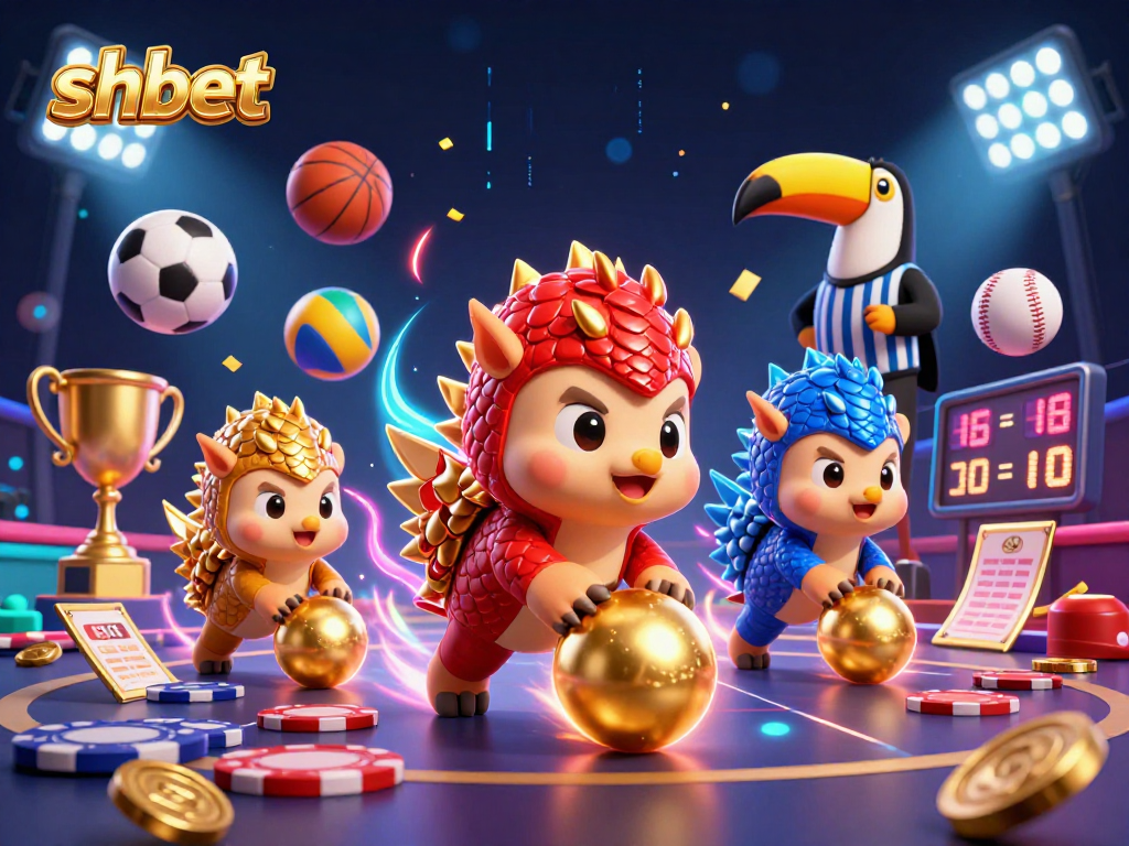 Experience thrilling action with shbet as rival pangolins in vibrant armor challenge luck with golden bowling balls!