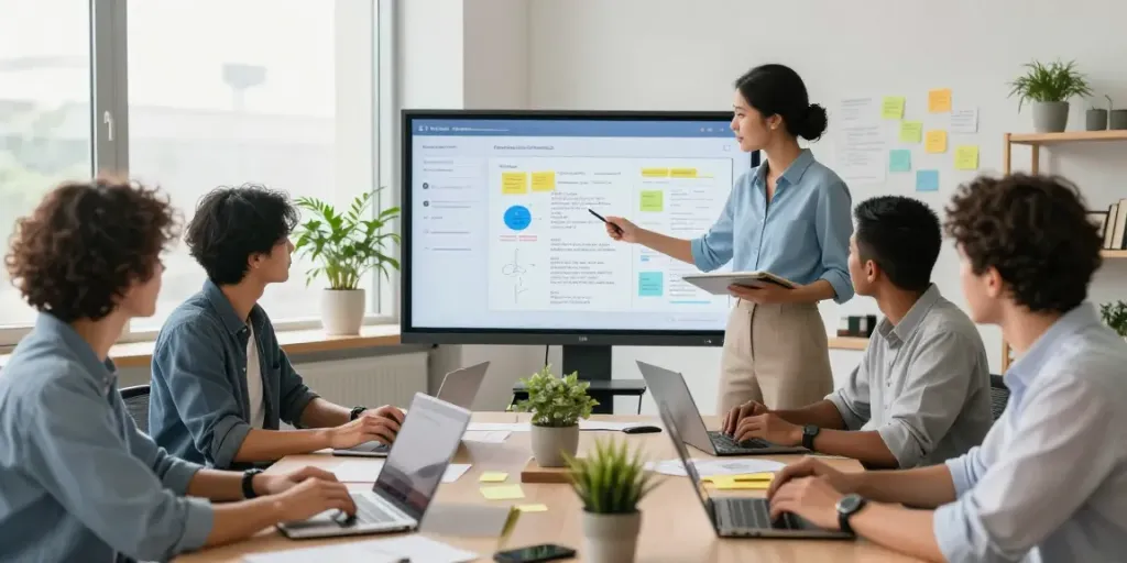 Team collaboration at istana404 showcasing innovative technology solutions in a modern office