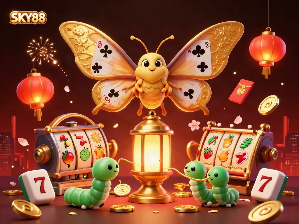 Join the excitement at SKY88 casino with dynamic slots and golden casino elements.