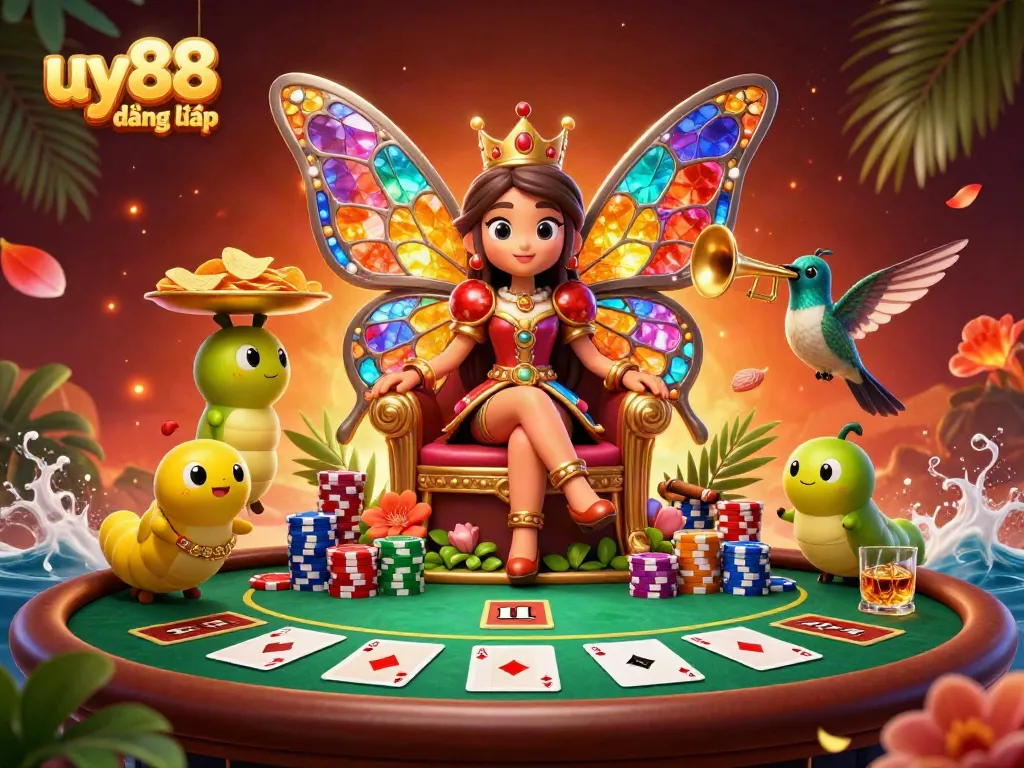 Experience uy88 đăng nhập with vibrant casino scenes, showcasing colorful poker elements and dynamic interactions.