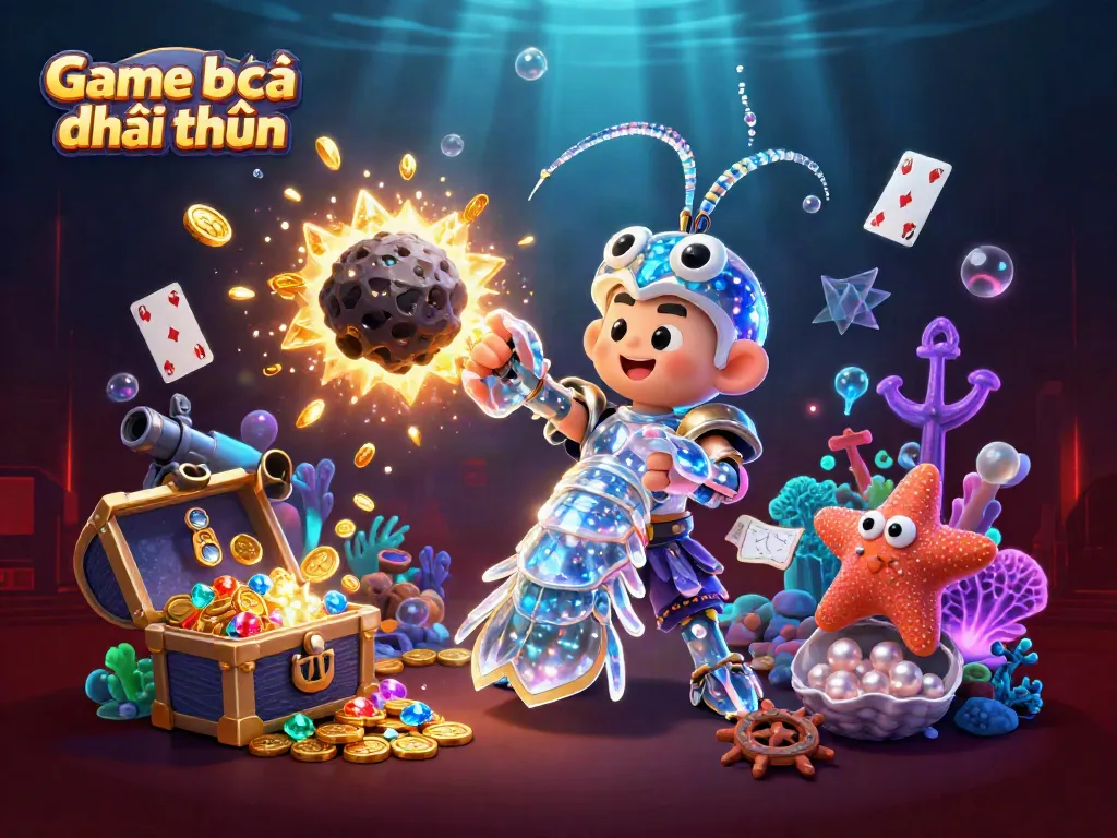 Engage in Game bắn cá đổi thưởng where vibrant sea creatures explode into treasure in a stunning underwater world.