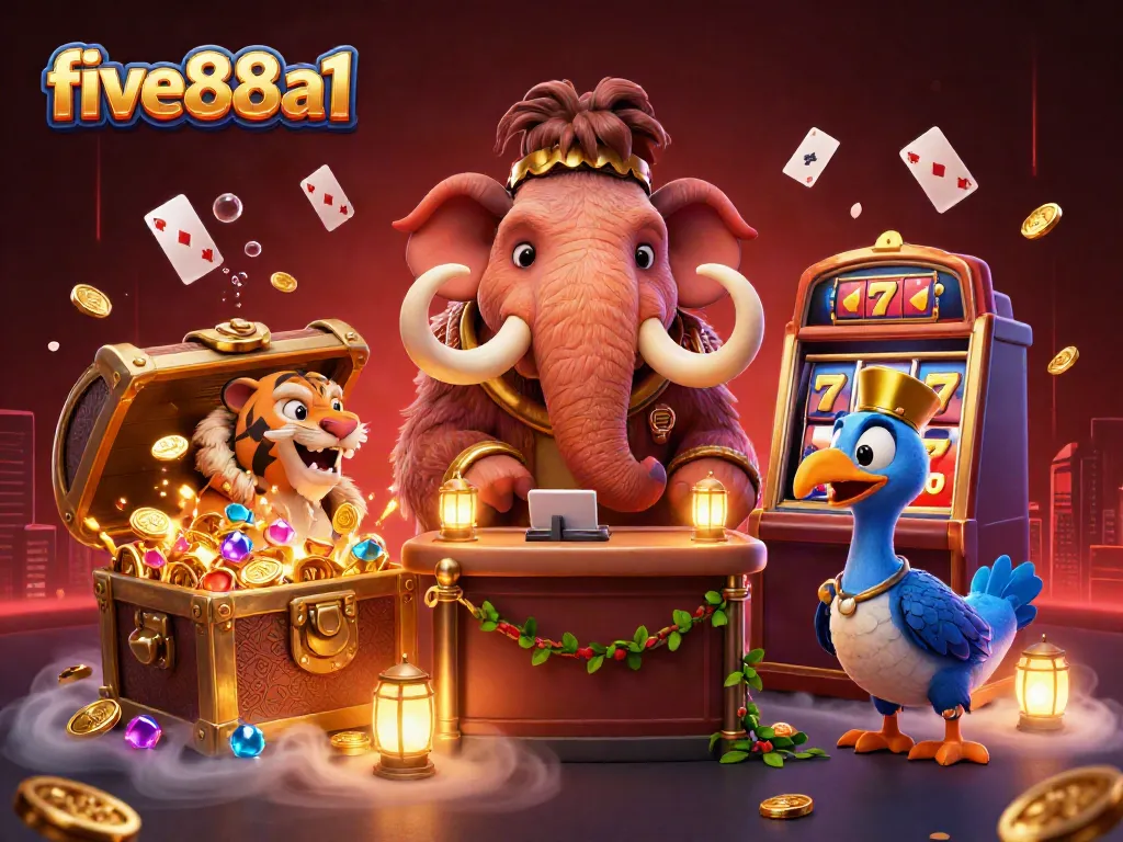 Immerse in the vibrant five88a1 casino world with lively characters and slot games!