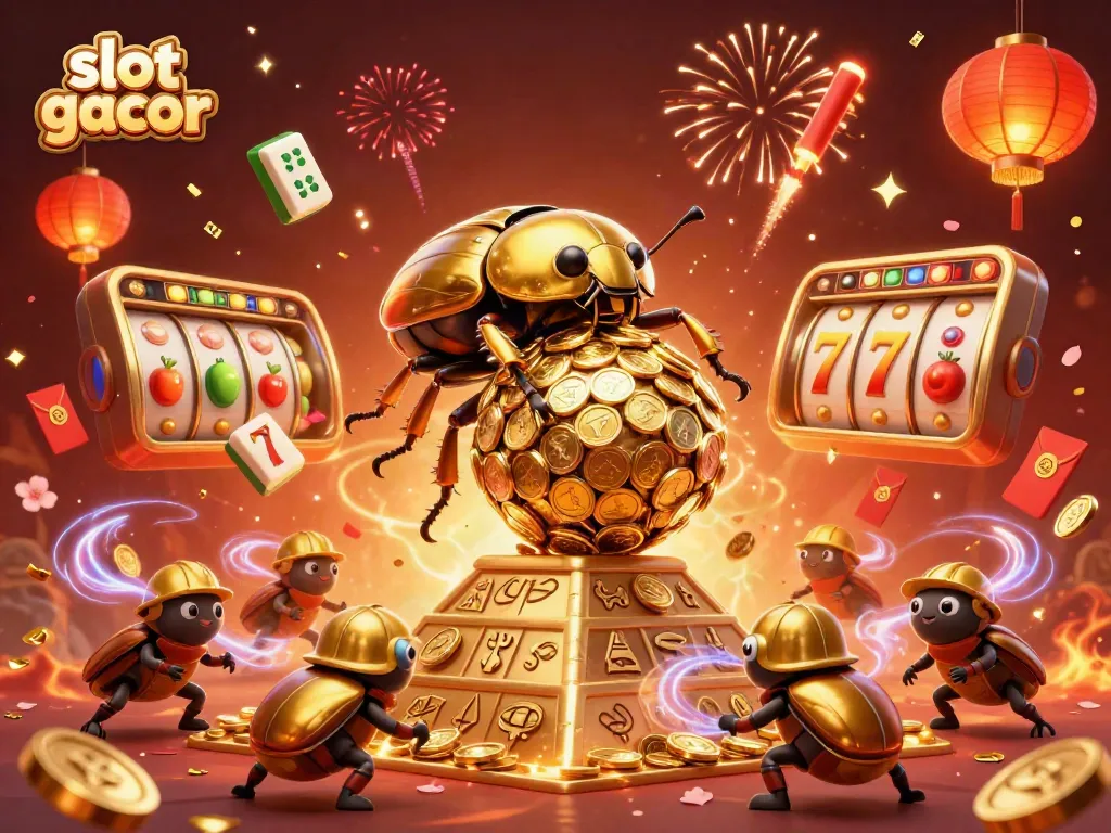 Spin the slot gacor reels with golden coins rolling in this vibrant casino scene.