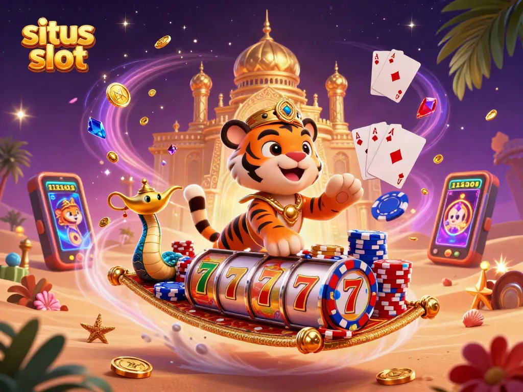 Experience the thrill of situs slot as vibrant characters spin luck with dazzling elements.