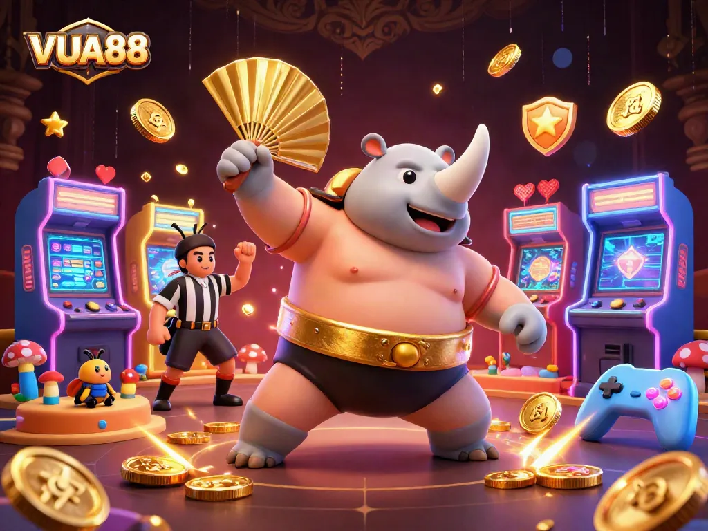 Engage in thrilling gameplay with VUA88 featuring vibrant casino-themed characters and game elements.